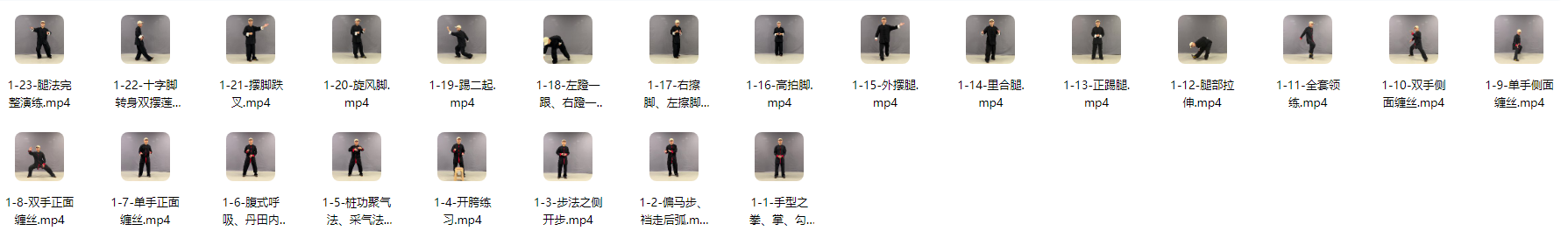 陈氏太极拳基本功法(23节)